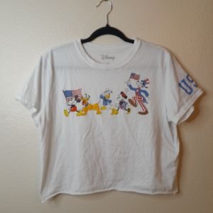 Cropped White T-shirt Disney Design Size XXL Pre-owned